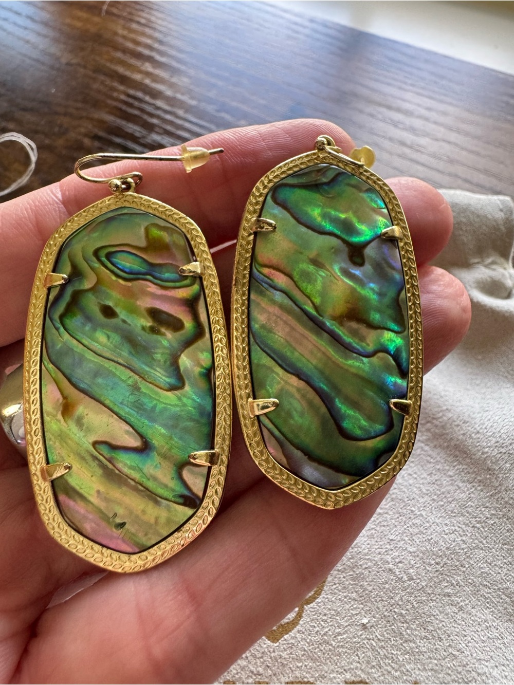 Kendra Scott Elle Gold Drop Earrings in Abalone Shell